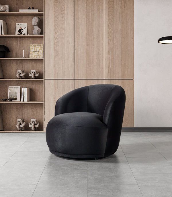 Bonita Black Velvet Accent Chair