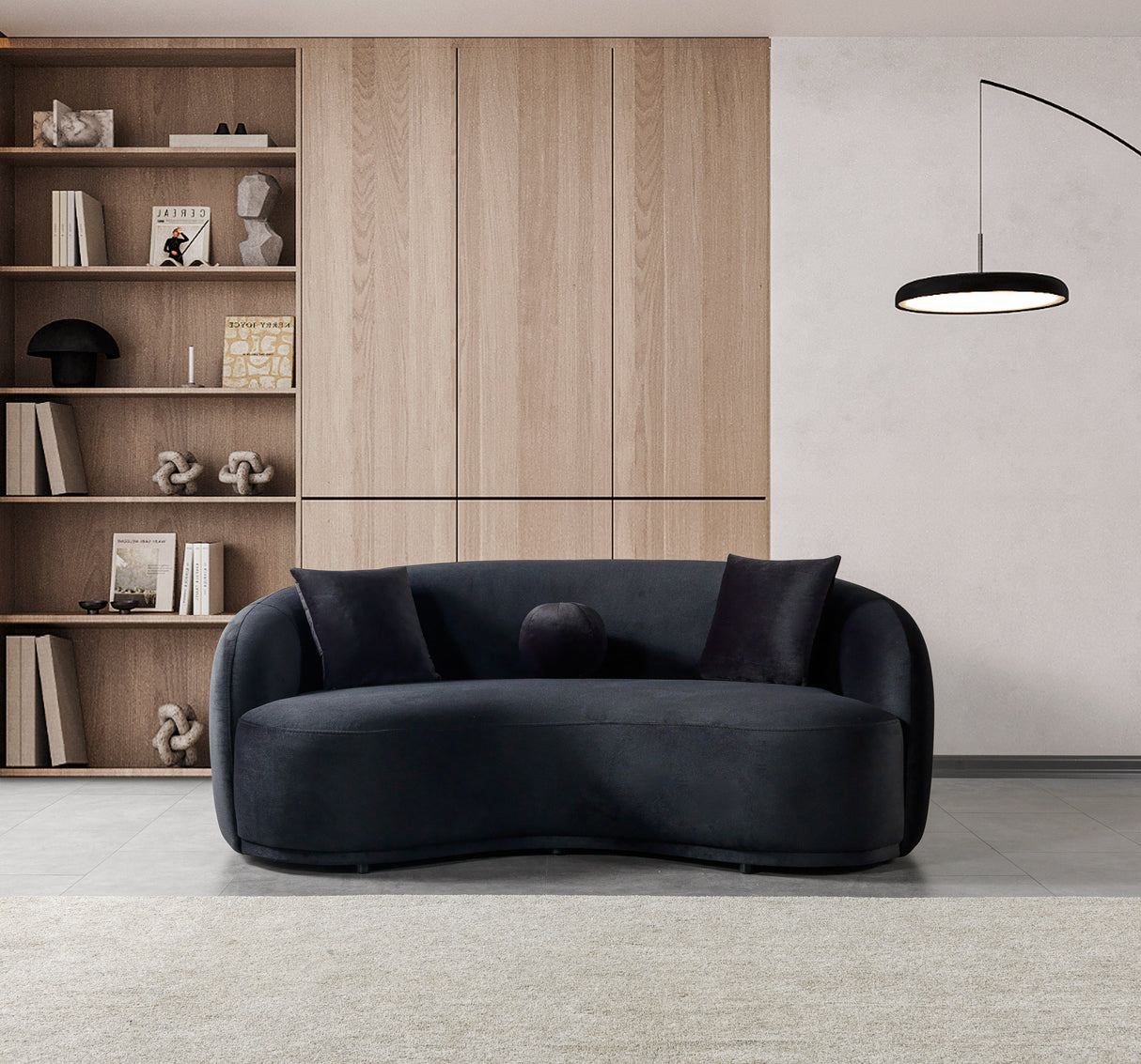 Bonita Black 81" Velvet Loveseat from Nova Furniture - Luna Furniture