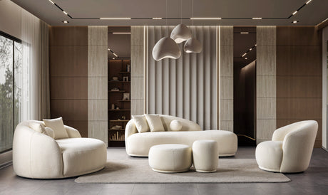 Bonita Ivory Boucle Round Sofa from Nova Furniture - Luna Furniture