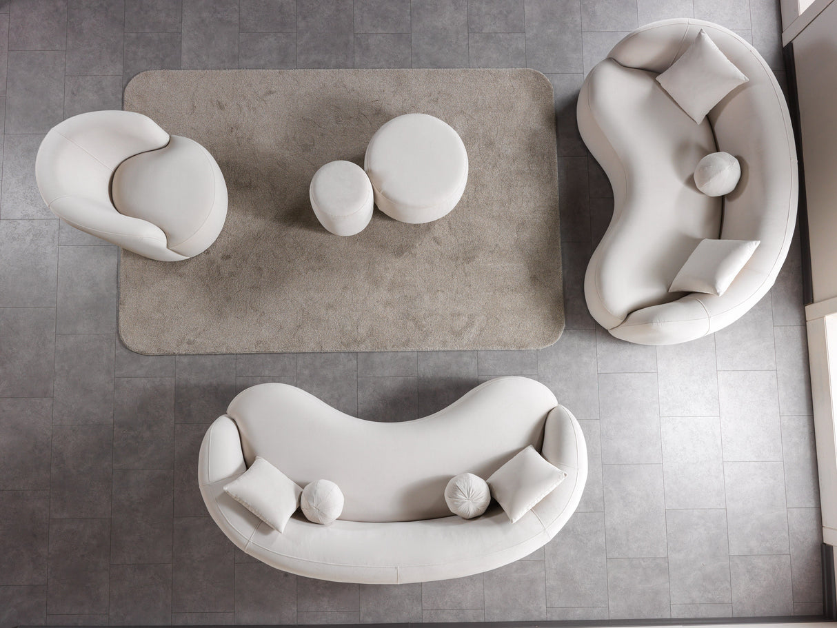 Bonita Ivory Velvet Living Room Set from Nova Furniture - Luna Furniture