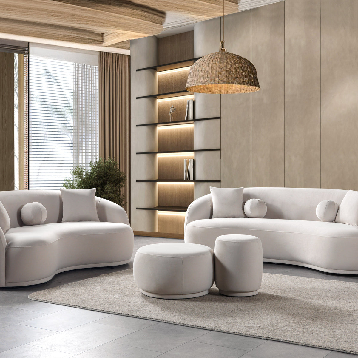 Nova Furniture Bonita Ivory Velvet Sofa & Loveseat – Luna Furniture