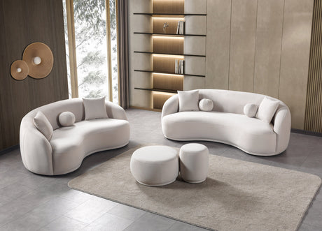 Bonita Ivory Velvet Sofa from Nova Furniture - Luna Furniture