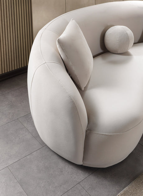 Bonita Ivory Velvet Sofa from Nova Furniture - Luna Furniture