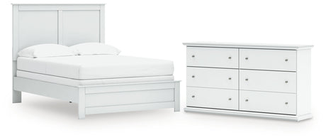 Bostwick Shoals Full Panel Bed with Dresser in White from Ashley - Luna Furniture