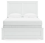 Bostwick Shoals Full Panel Bed with Mirrored Dresser and Nightstand in White from Ashley - Luna Furniture