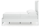 Bostwick Shoals Full Panel Bed with Mirrored Dresser and Nightstand in White from Ashley - Luna Furniture