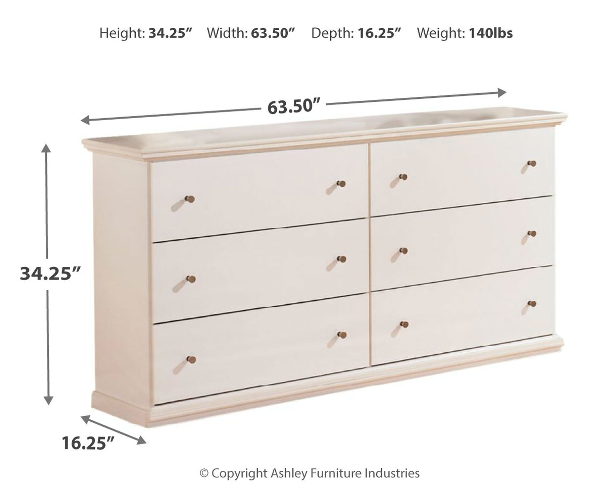 Bostwick Shoals King Panel Bed with Dresser in White from Ashley - Luna Furniture