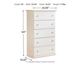 Bostwick Shoals King Panel Bed with Mirrored Dresser, Chest and Nightstand in White from Ashley - Luna Furniture