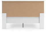 Bostwick Shoals King Panel Bed with Mirrored Dresser in White from Ashley - Luna Furniture