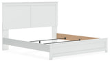 Bostwick Shoals King Panel Bed with Mirrored Dresser in White from Ashley - Luna Furniture