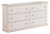 Bostwick Shoals Queen Panel Bed with Dresser and Nightstand in White from Ashley - Luna Furniture