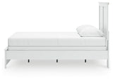 Bostwick Shoals Queen Panel Bed with Mirrored Dresser, Chest and 2 Nightstands in White from Ashley - Luna Furniture