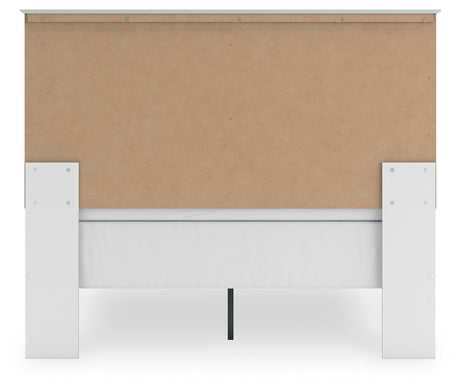 Bostwick Shoals Queen Panel Bed with Mirrored Dresser and Nightstand in White from Ashley - Luna Furniture