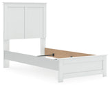Bostwick Shoals Twin Panel Bed with Mirrored Dresser and Chest in White from Ashley - Luna Furniture