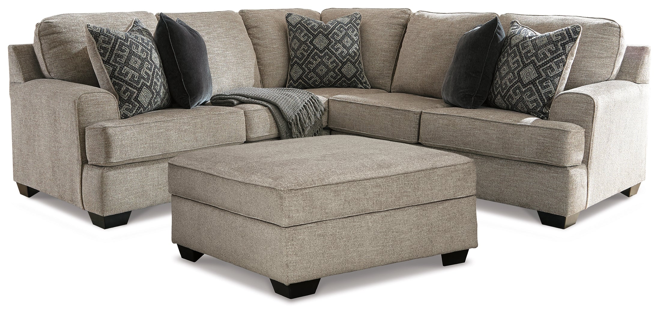 Bovarian Stone 2-Piece Sectional with Ottoman – Luna Furniture Bovarian Stone 2-Piece Sectional with Ottoman – Luna Furniture