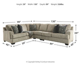 Bovarian Stone 3-Piece Sectional with Ottoman from Ashley - Luna Furniture