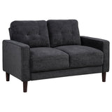 Bowen Gray Fabric Upholstered Track Arm Loveseat from Coaster - Luna Furniture