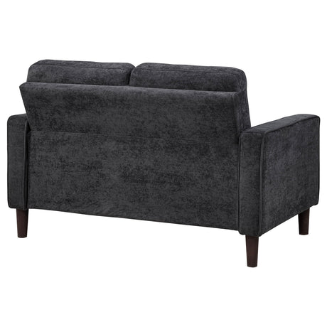 Bowen Gray Fabric Upholstered Track Arm Loveseat from Coaster - Luna Furniture