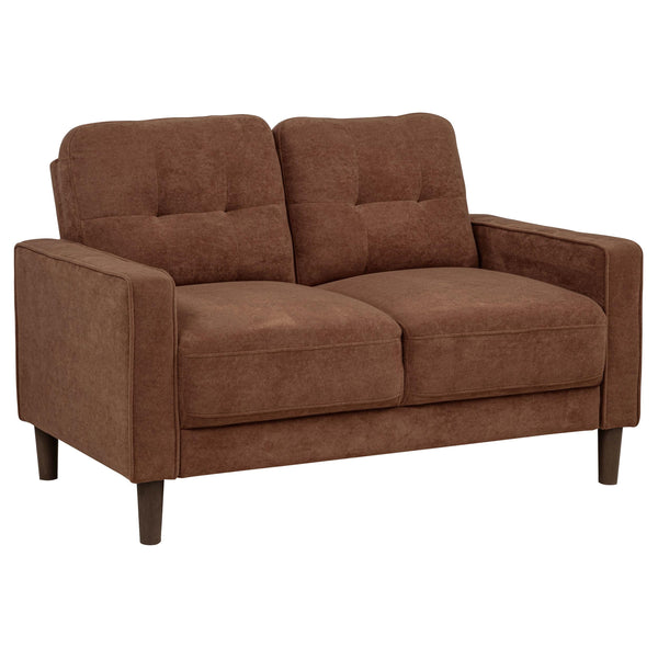 Bowen Rust Fabric Upholstered Track Arm Loveseat