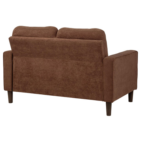 Bowen Rust Fabric Upholstered Track Arm Loveseat from Coaster - Luna Furniture