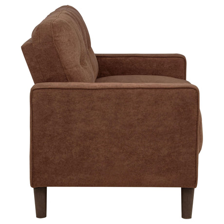 Bowen Rust Fabric Upholstered Track Arm Loveseat from Coaster - Luna Furniture