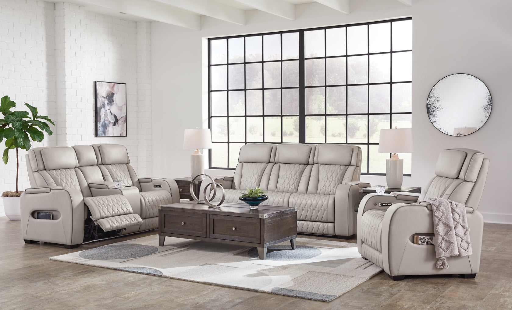 Boyington Gray Power Reclining Living Room Set from Ashley - Luna Furniture