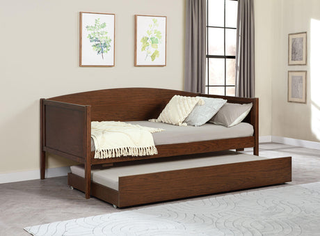 Bozeman Walnut Wood Twin Daybed With Trundle Medium from Coaster - Luna Furniture