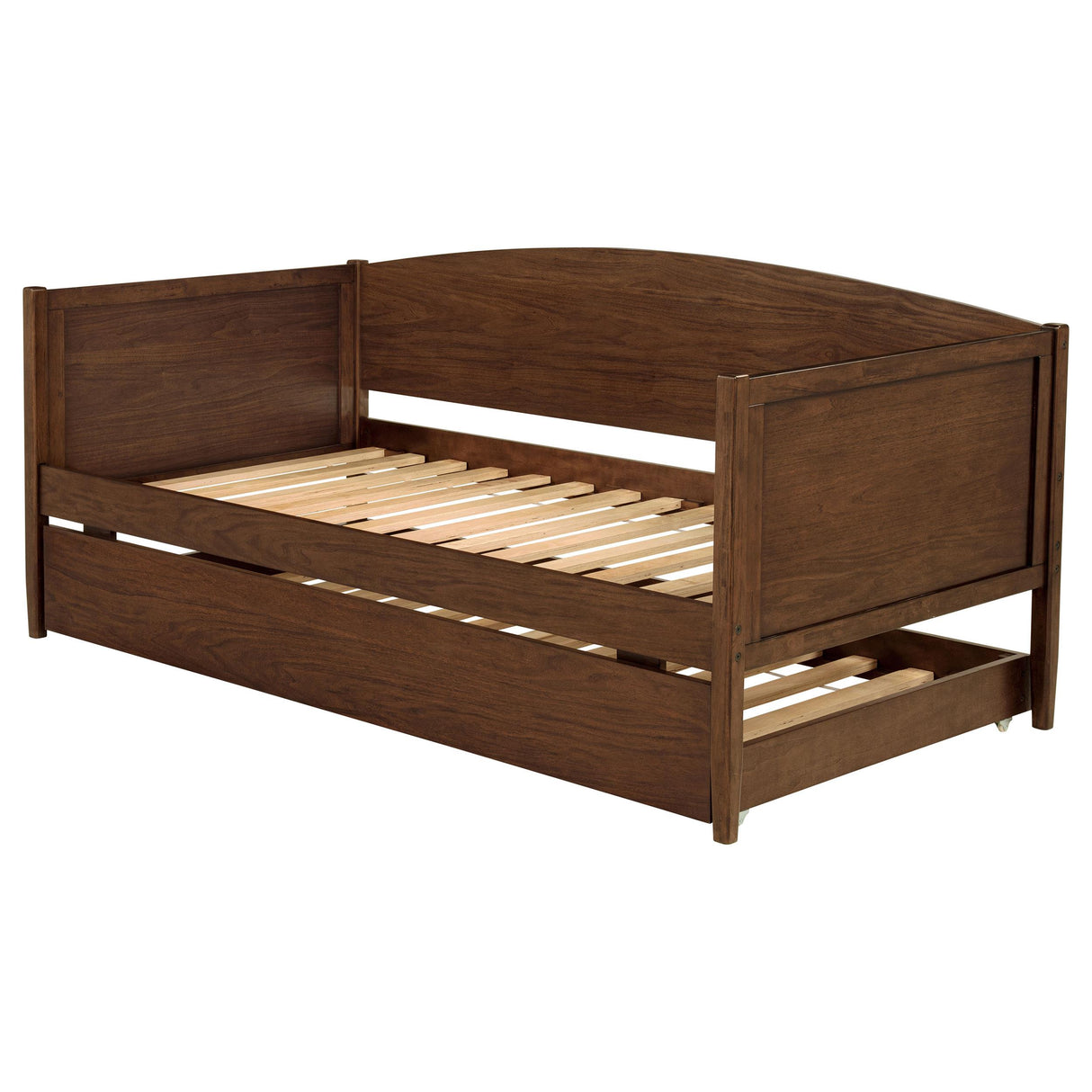 Bozeman Walnut Wood Twin Daybed With Trundle Medium from Coaster - Luna Furniture