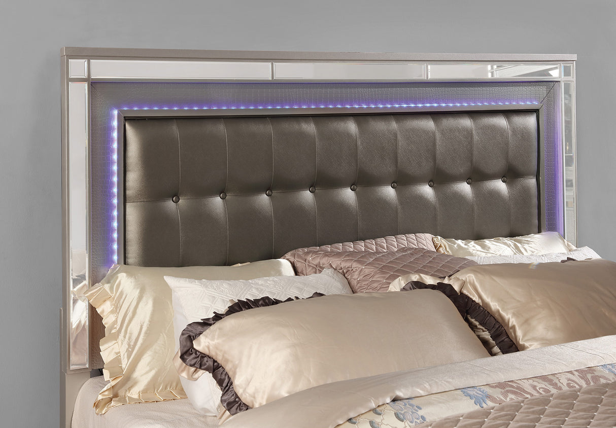 Brachium Silver California King Bed from Furniture of America - Luna Furniture
