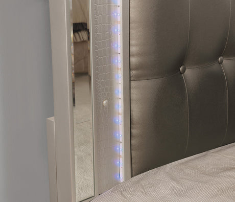 Brachium Silver California King Bed from Furniture of America - Luna Furniture