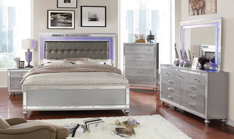 Brachium Silver LED King Bed from Furniture of America - Luna Furniture