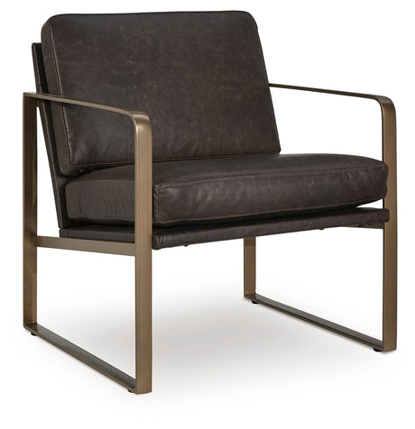 Bradett Dark Brown/Gold Finish Accent Chair from Ashley - Luna Furniture