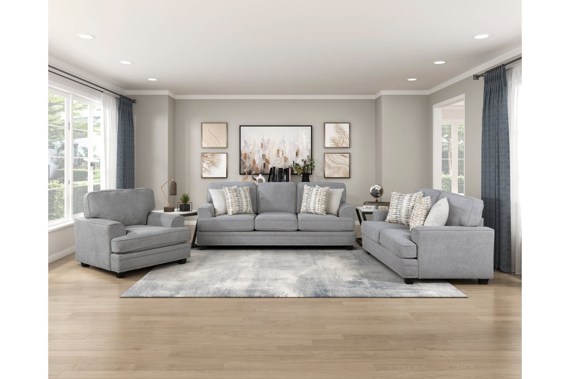 Homelegance 9648GY-3 Sofa - Luna Furniture
