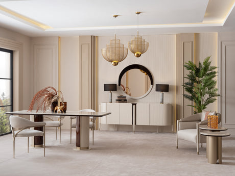 Bragenta Neutral and Warm Wood Dining Set from Luna Luxury - Luna Furniture