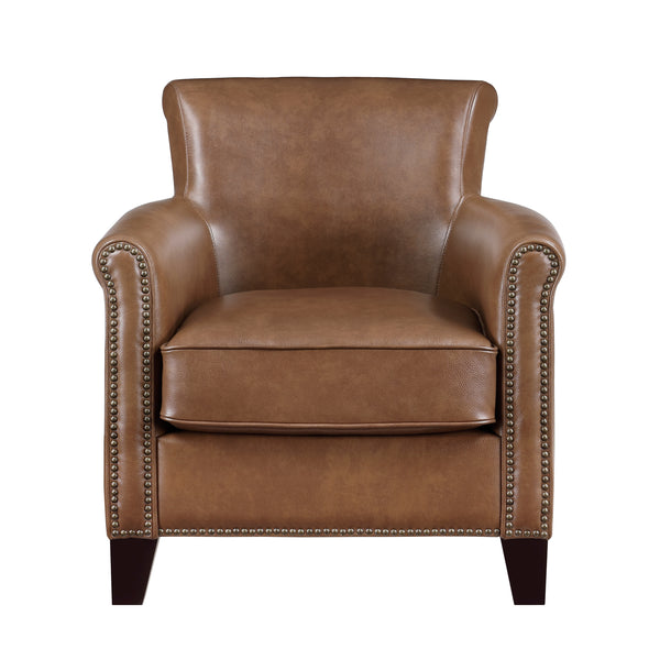 Braintree Brown Top-Grain Leather Accent Chair