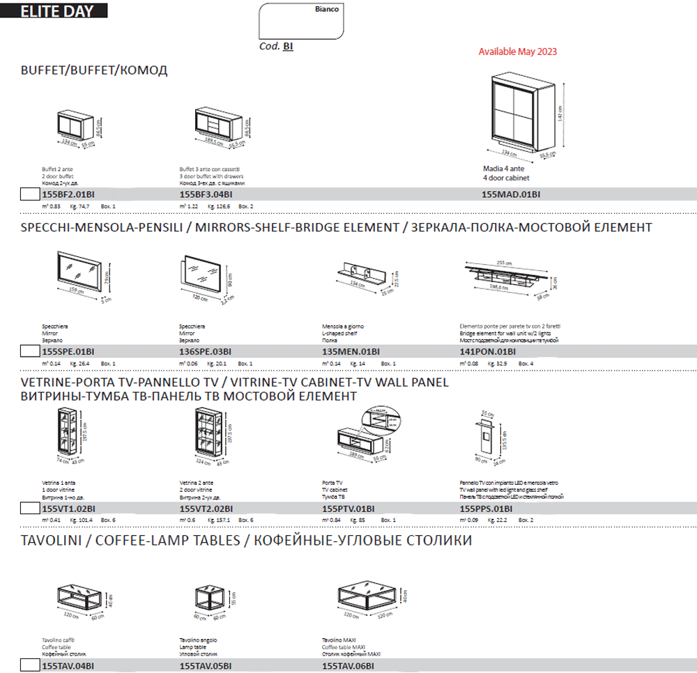 3 Door buffet w/ drawers from ESF Furniture - Luna Furniture
