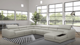 1576 Kuka Light Gray Top-Grain Leather RAF Chaise Sectional from ESF Furniture - Luna Furniture