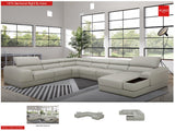 1576 Kuka Light Gray Top-Grain Leather RAF Chaise Sectional from ESF Furniture - Luna Furniture