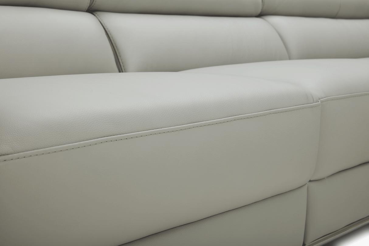 1576 Kuka Light Gray Top-Grain Leather RAF Chaise Sectional from ESF Furniture - Luna Furniture