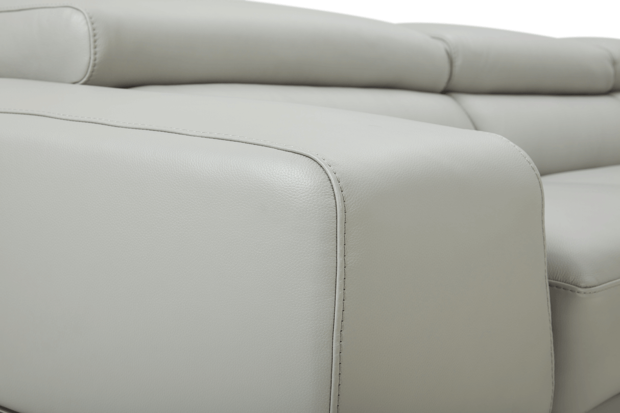 1576 Kuka Light Gray Top-Grain Leather RAF Chaise Sectional from ESF Furniture - Luna Furniture