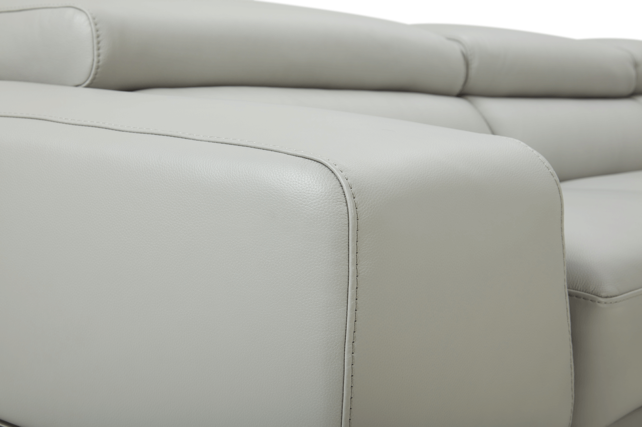 1576 Kuka Light Gray Top-Grain Leather RAF Chaise Sectional from ESF Furniture - Luna Furniture