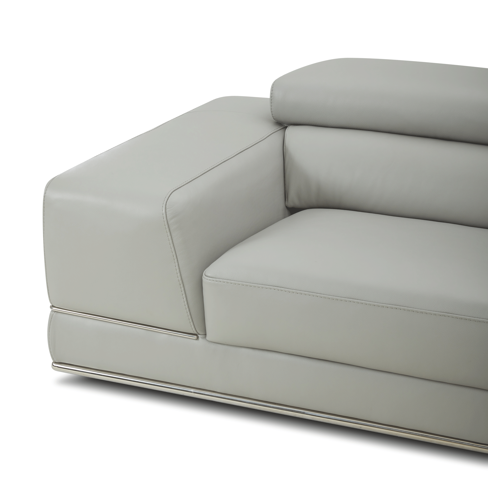 1576 Kuka Light Gray Top-Grain Leather RAF Chaise Sectional from ESF Furniture - Luna Furniture