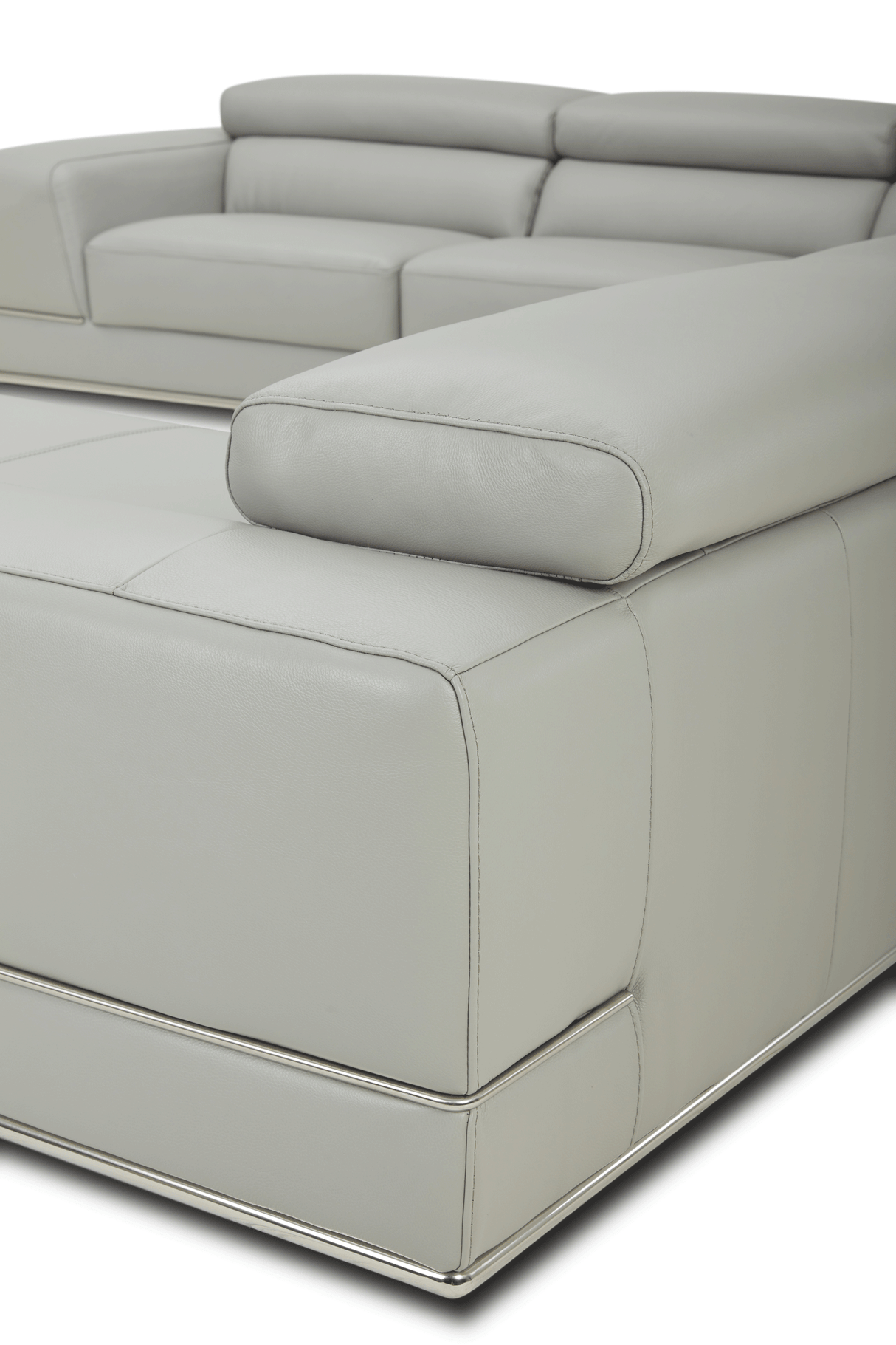 1576 Kuka Light Gray Top-Grain Leather RAF Chaise Sectional from ESF Furniture - Luna Furniture