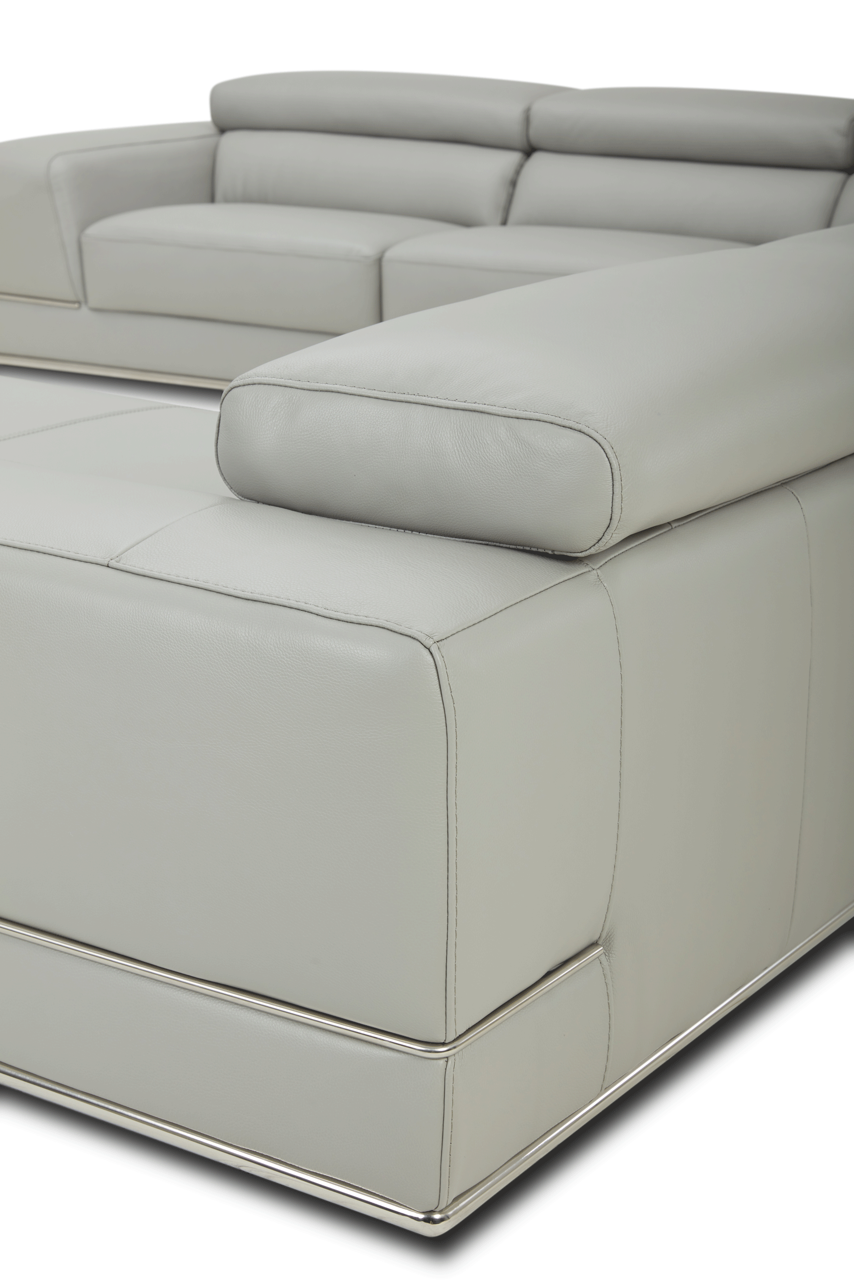 1576 Kuka Light Gray Top-Grain Leather RAF Chaise Sectional from ESF Furniture - Luna Furniture