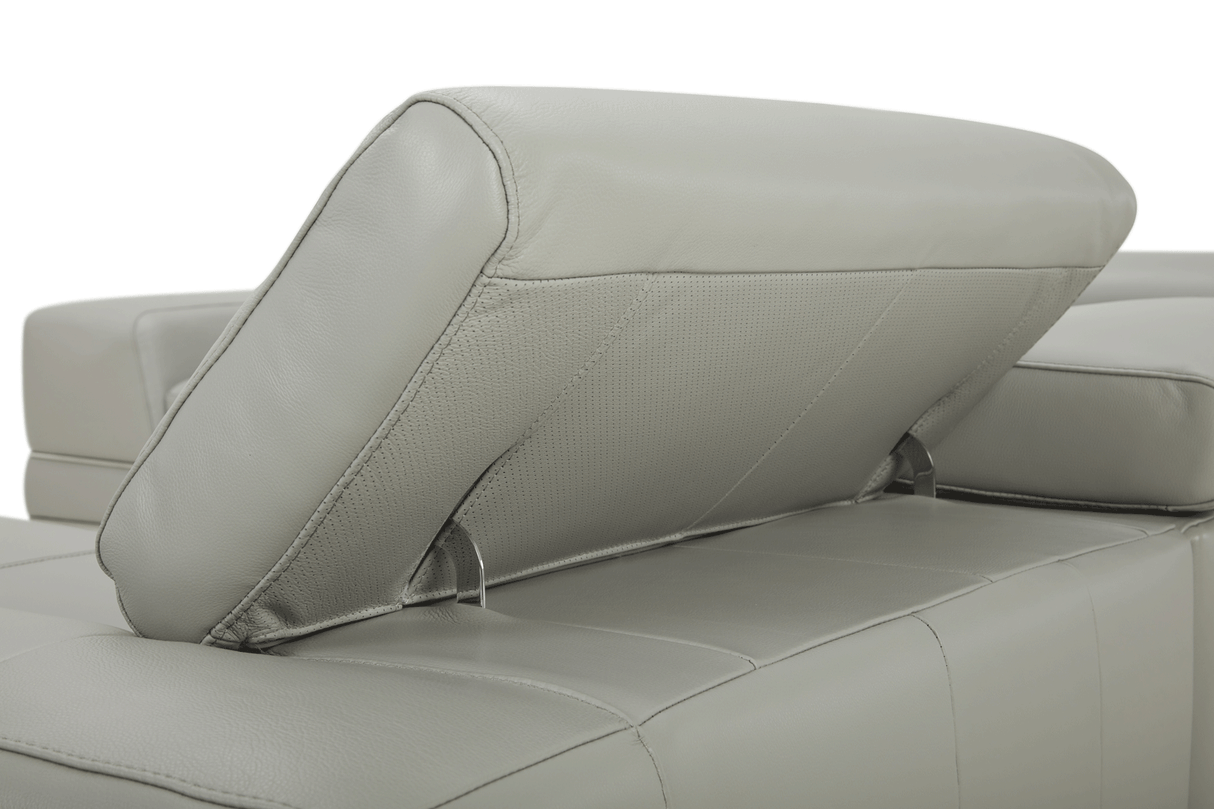 1576 Kuka Light Gray Top-Grain Leather RAF Chaise Sectional from ESF Furniture - Luna Furniture