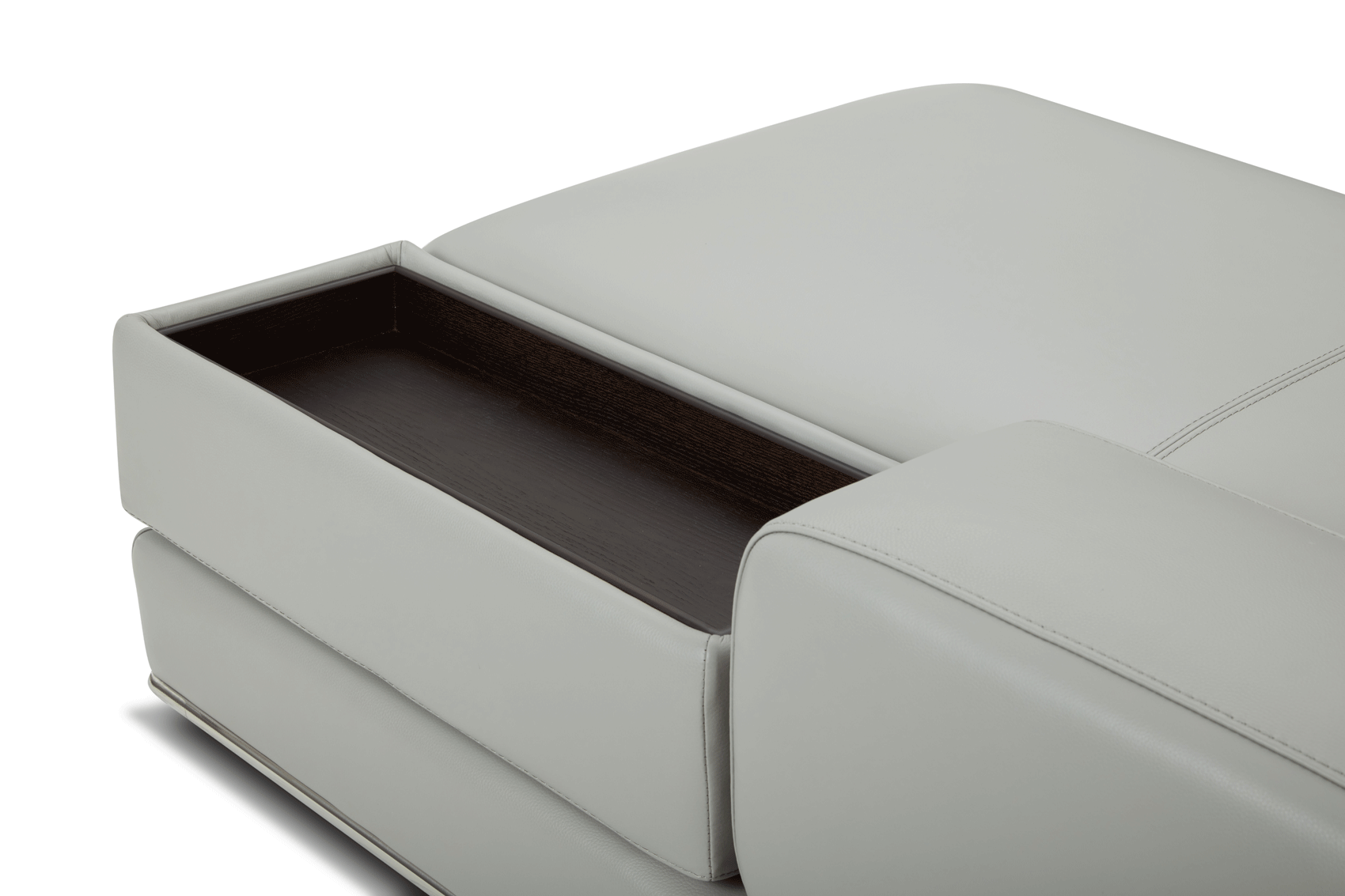1576 Kuka Light Gray Top-Grain Leather RAF Chaise Sectional from ESF Furniture - Luna Furniture