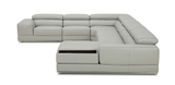 1576 Kuka Light Gray Top-Grain Leather RAF Chaise Sectional from ESF Furniture - Luna Furniture