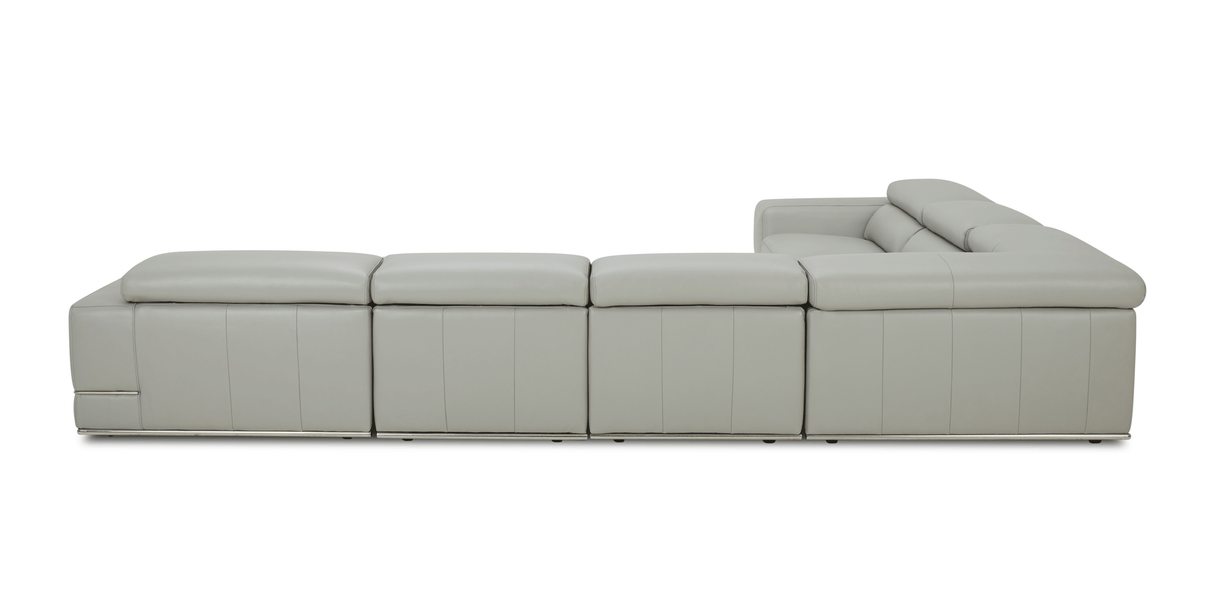 1576 Kuka Light Gray Top-Grain Leather RAF Chaise Sectional from ESF Furniture - Luna Furniture