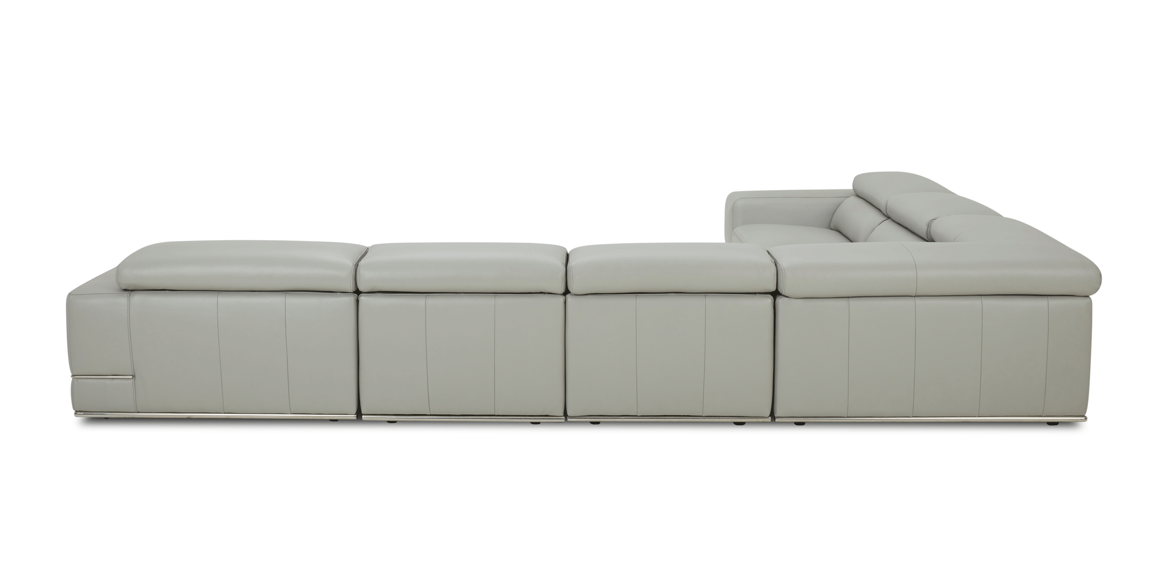 1576 Kuka Light Gray Top-Grain Leather RAF Chaise Sectional from ESF Furniture - Luna Furniture