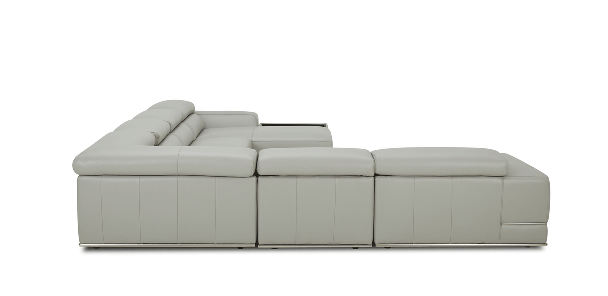 1576 Kuka Light Gray Top-Grain Leather RAF Chaise Sectional from ESF Furniture - Luna Furniture